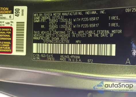 2025 Toyota Sienna Xle from USA, damaged, VIN 5TDYRKEC8SS282766